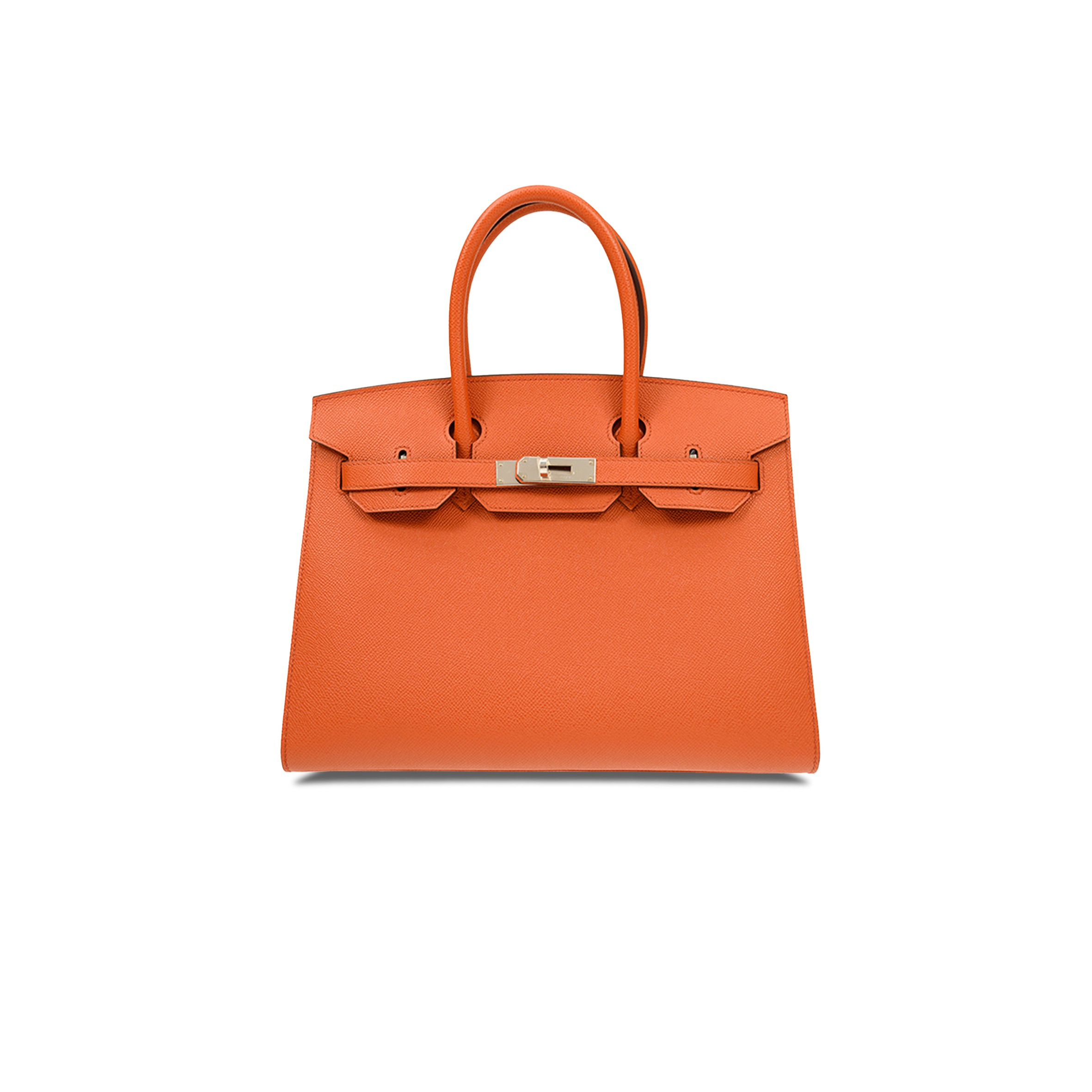 HERMES MASTER BIRKIN 35 EPSOM LEATHER ORANGE SILVER BUCKLE LUXURY BAG BK30R1EPSSO (35*28*18cm)